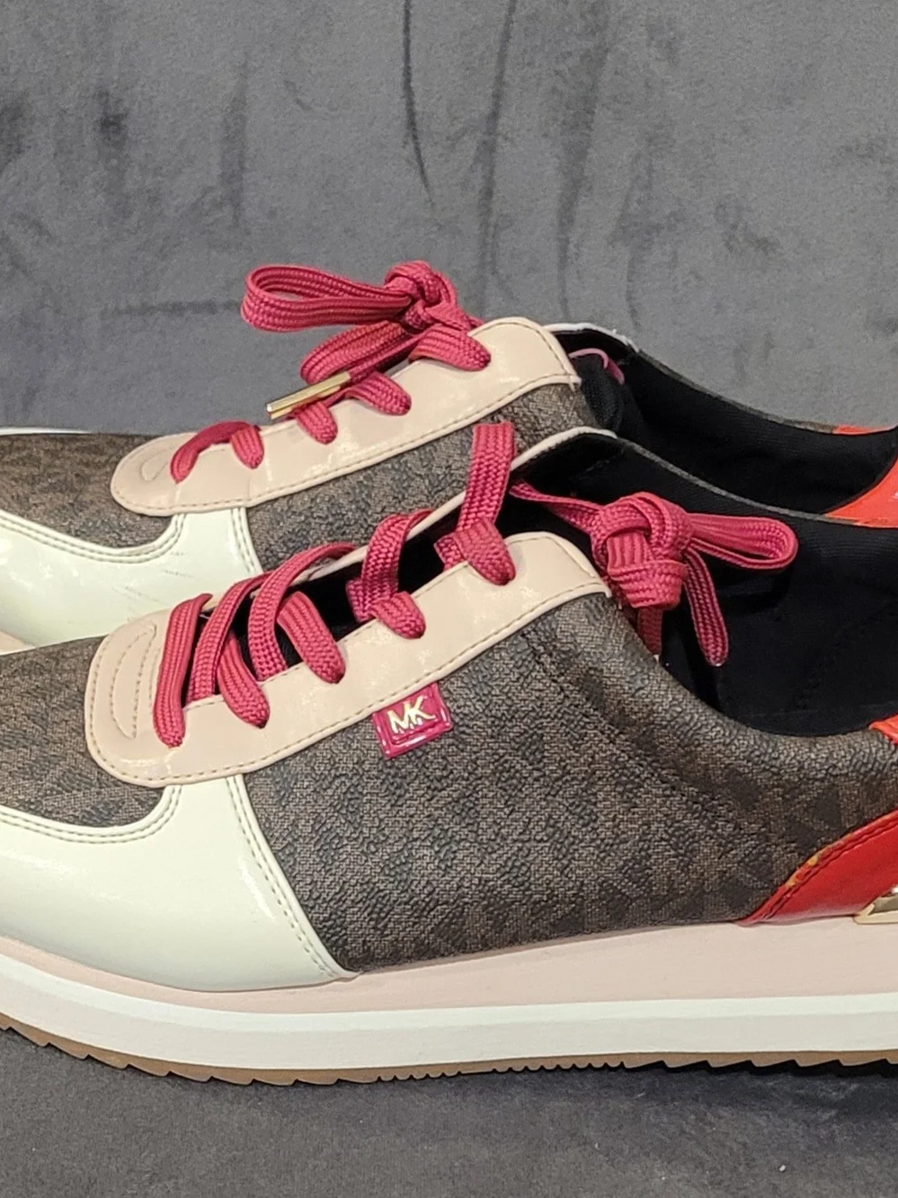 Michael Kors Pink Trim Logo-Print Women's Sneakers